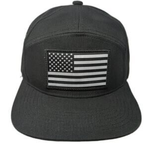 Black Eagle Snapback One Size 5 Panel American Flag Patch Gray Polyester Hat